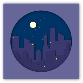 Ночной город.