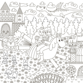 Сказка. Раскраска А1.