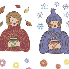 Времена года в образе девушки