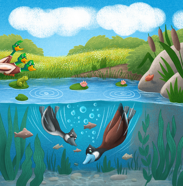Иллюстрация для книги "Quack along with Zack, Mack and Jack"