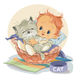 Малыш с котом