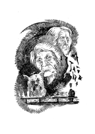 Иллюстрация к книге Я. Дубинянской "Пансионат". Старушки.