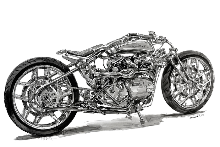 Рисунок мотоцикла с натуры