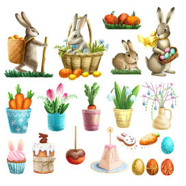Набор пасхальных иллюстраций