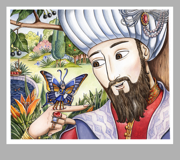 Иллюстрация к сказке Редьярда Киплинга "Мотылек, который топнул ногой"