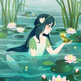 Русалочка с лягушкой