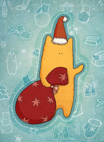 коты новогодние