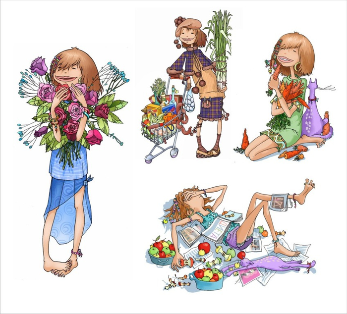 Иллюстрации для книги "Диеты. Как похудеть и остаться‚ в живых"  Ирины Соколовой