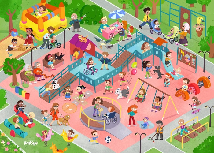 Виммельбух детская площадка