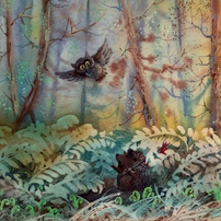 Приключения ёжика в закатном лесу