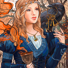 эскиз "Тайны осеннего леса"