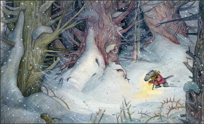 Волк один в зимнем лесу. Одиночка. 