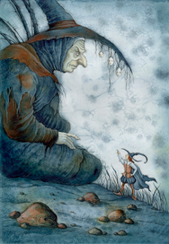 Сказка Братьев Гримм "Храбрый портняжка" тушь ,перо ,акварель 2011