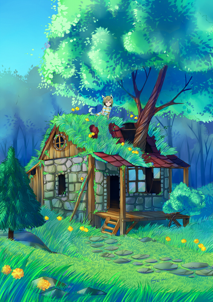 Заброшенный домик в лесу