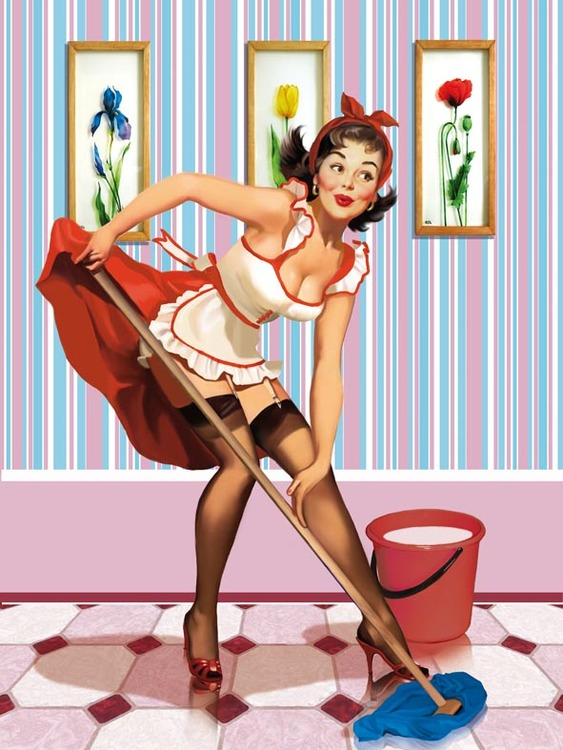  Pin-up - реклама тряпок для уборки