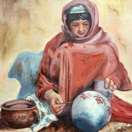 Девушка. Гончар. Бухара.