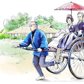 "РИКША" Путешествие по Японии. Серия иллюстраций.