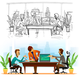 business concept - sketch/vector