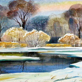 ,,Зимнее состояние.р.Олекте.Латвия,,