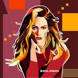 Современный геометрический портрет Джей Ло.