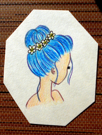 Девушка с пучком