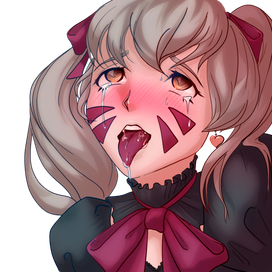 стикер D.Va охегао