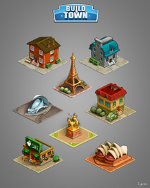 Компьютерная графика для игры «Boild a town» и «Build a Nation»