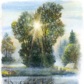 Утро, палатка, поход