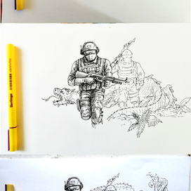 этапы скетча..