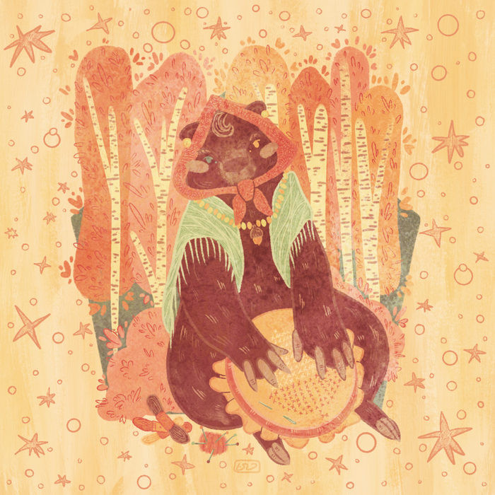 Медведь Вышивальщик и большой жёлудь