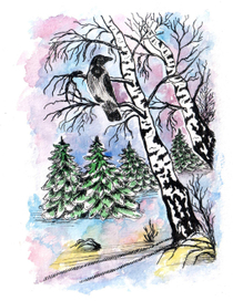 Ворона на дереве