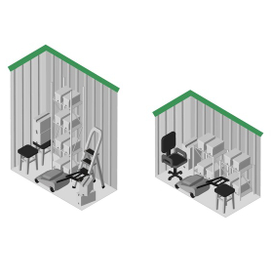 Комнаты хранения, боксы в изометрическом стиле