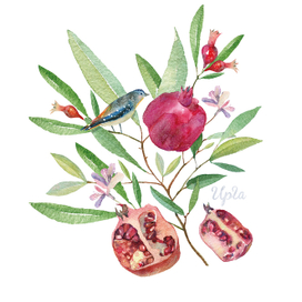 Гранат и птица