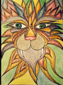 Сказочный добрый лев.