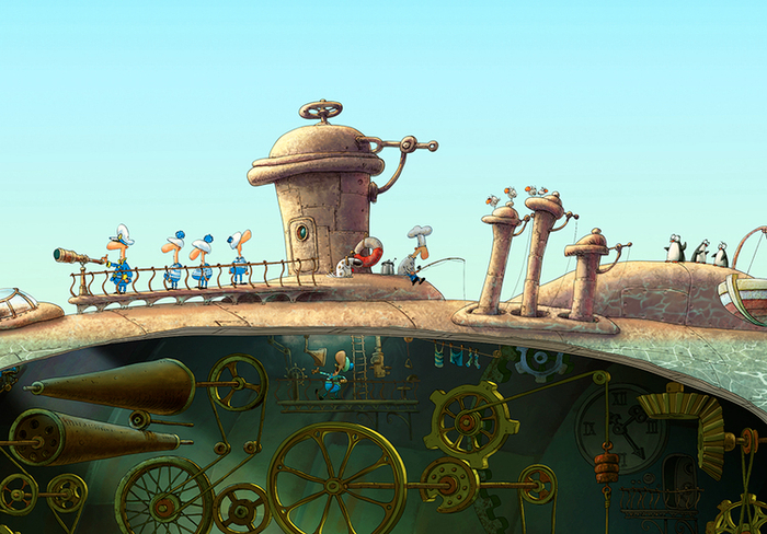 "Sky of blue and sea of green"