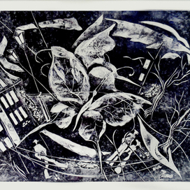 "The Gift", "Дар", " by Vladimir Nabokov. Etching. 50 x 45 cm