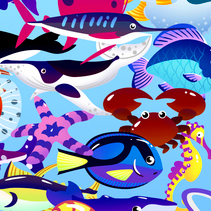 Набор морских обитателей