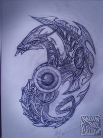 Дракон в стиле Гигер.