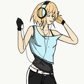 девушка с музыкой