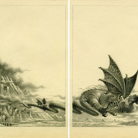 ДЖОН РОНАЛЬД РУЭЛ ТОЛКИН "ХОББИТ" ИЛЛЮСТРАЦИЯ.