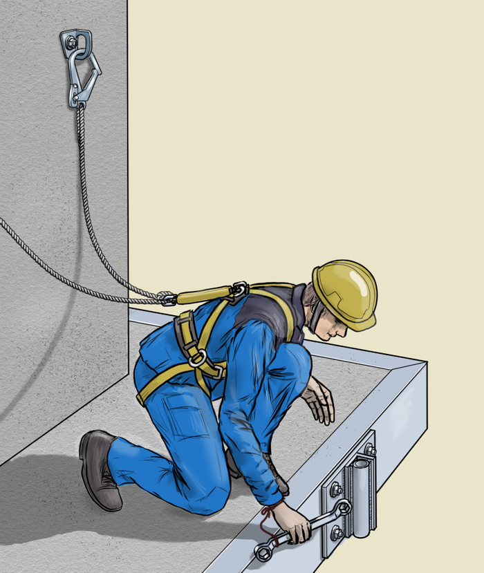 Работы на карнизе