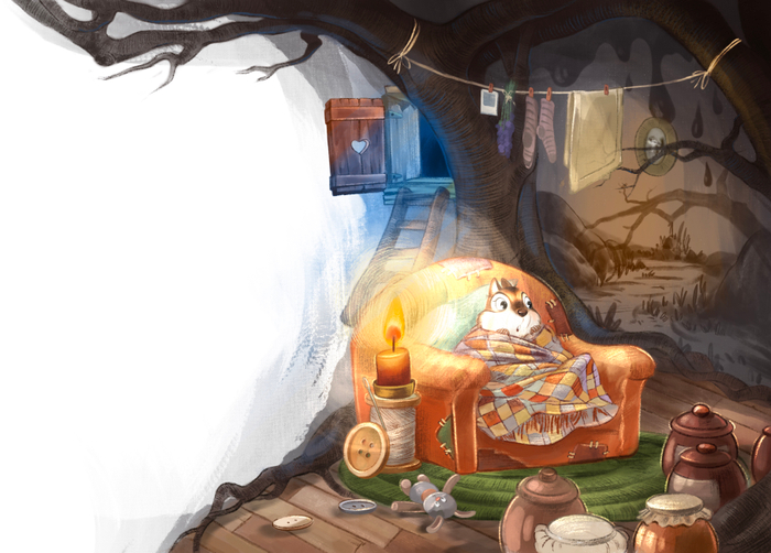 Иллюстрация к книге Анны Илюшиной "Бурундучья поэма"