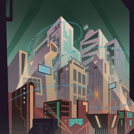 Город в векторе, игровой фанарт