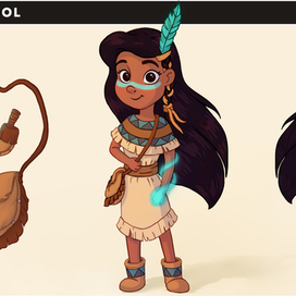 Девочка-индеец. Концепт персонажа.