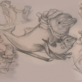 дельфина лыжники