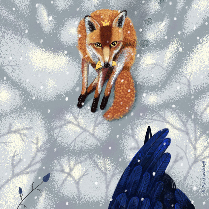 ворона и лисица