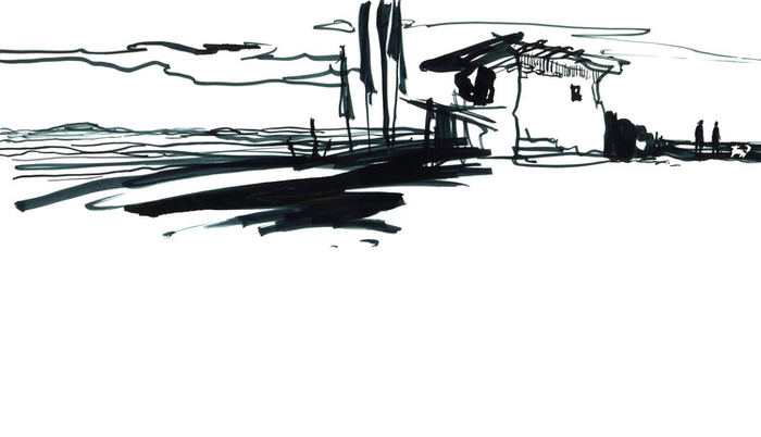 двое и белый Пёс