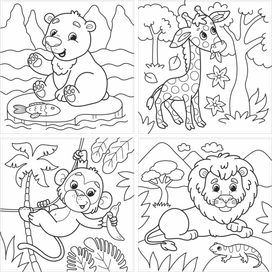 Раскраски. Дикие животные