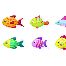 Разноцветные рыбки
