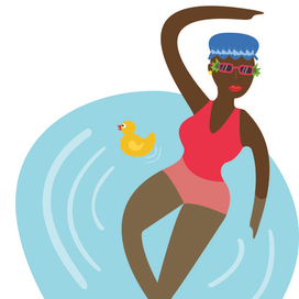 девушка в бассейне